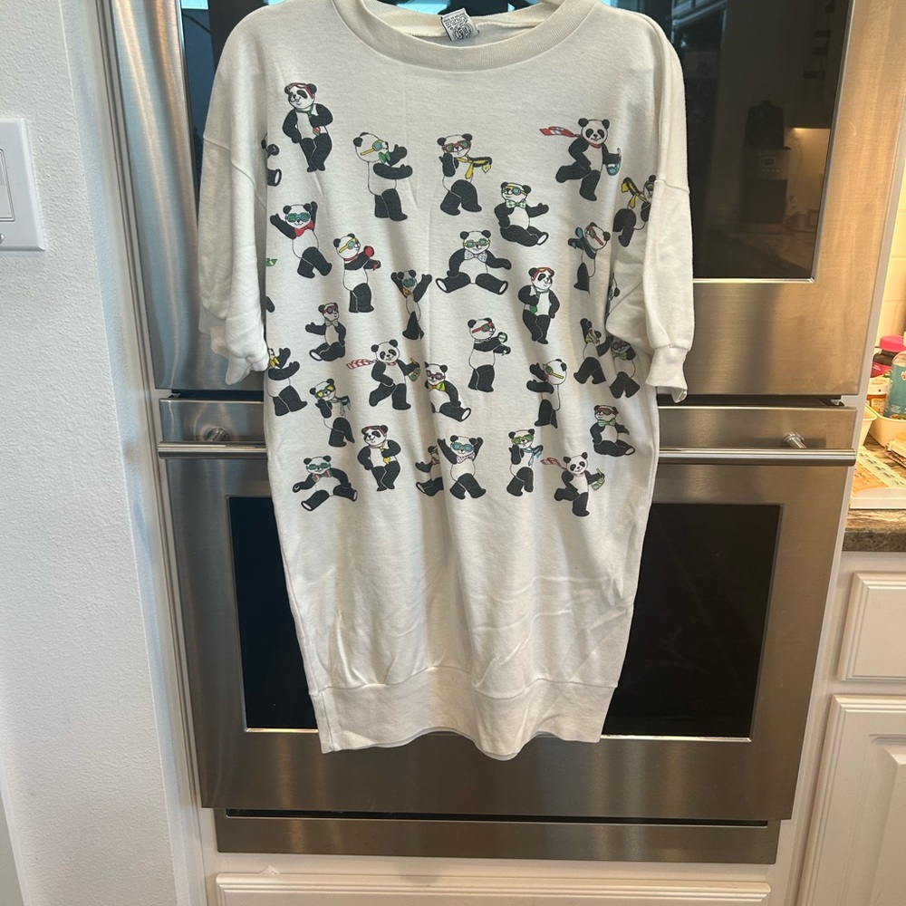 Vintage Panda Print tee made in USA has union label size M GUC